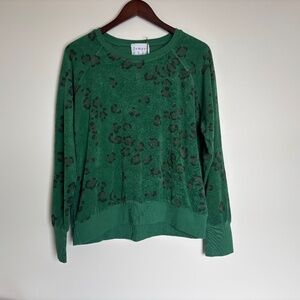 Green Leopard Print Sweatshirt Jumper 1234